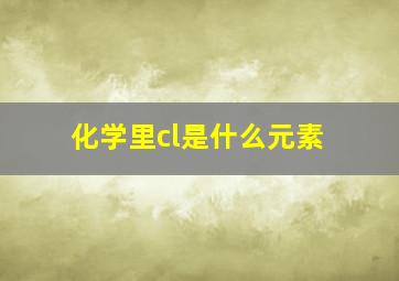 化学里cl是什么元素