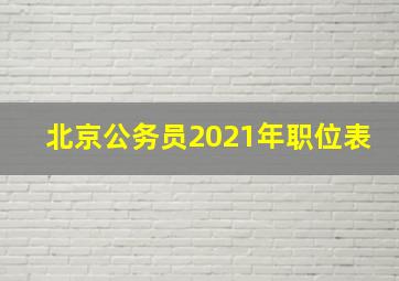 北京公务员2021年职位表