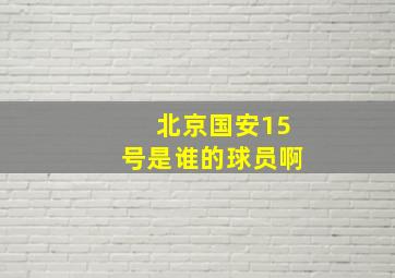 北京国安15号是谁的球员啊