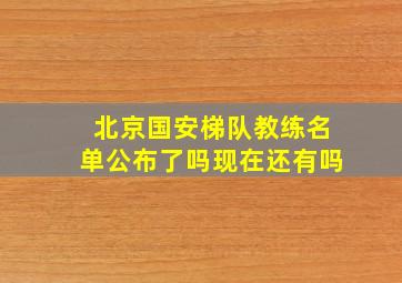 北京国安梯队教练名单公布了吗现在还有吗