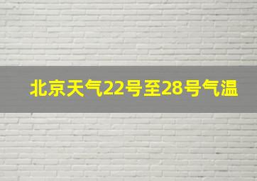 北京天气22号至28号气温