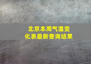 北京本周气温变化表最新查询结果