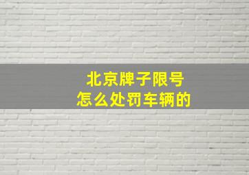 北京牌子限号怎么处罚车辆的