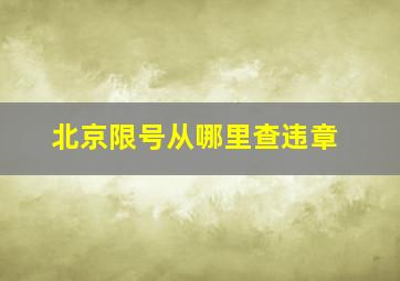 北京限号从哪里查违章