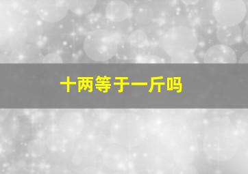 十两等于一斤吗