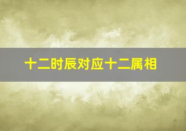 十二时辰对应十二属相