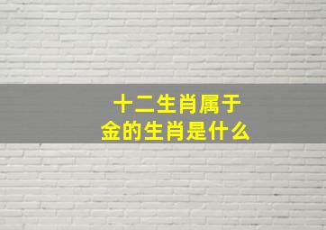 十二生肖属于金的生肖是什么