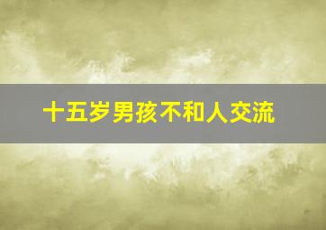 十五岁男孩不和人交流