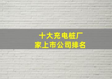 十大充电桩厂家上市公司排名