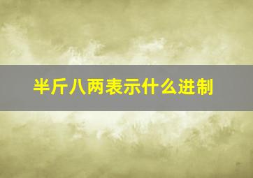 半斤八两表示什么进制