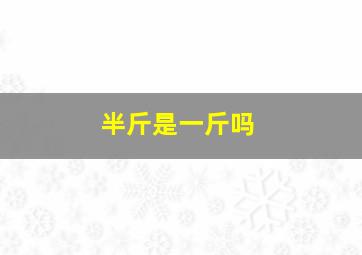 半斤是一斤吗