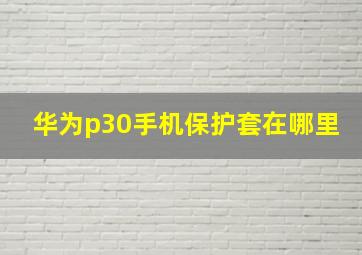 华为p30手机保护套在哪里