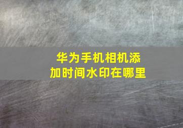 华为手机相机添加时间水印在哪里