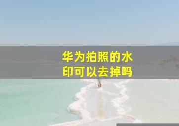 华为拍照的水印可以去掉吗