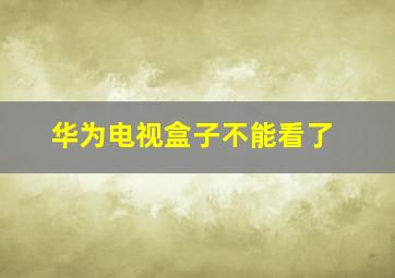 华为电视盒子不能看了