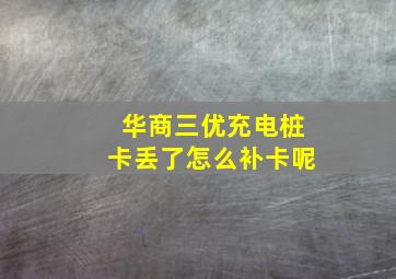 华商三优充电桩卡丢了怎么补卡呢