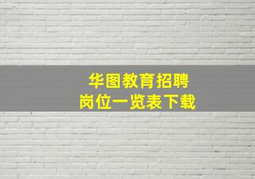 华图教育招聘岗位一览表下载