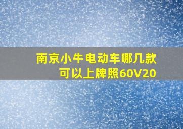 南京小牛电动车哪几款可以上牌照60V20