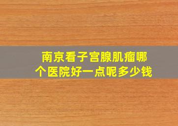 南京看子宫腺肌瘤哪个医院好一点呢多少钱