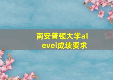 南安普顿大学alevel成绩要求