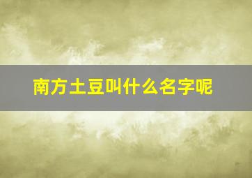 南方土豆叫什么名字呢