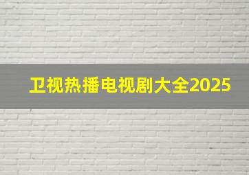 卫视热播电视剧大全2025