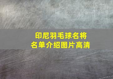 印尼羽毛球名将名单介绍图片高清