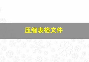 压缩表格文件