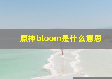 原神bloom是什么意思