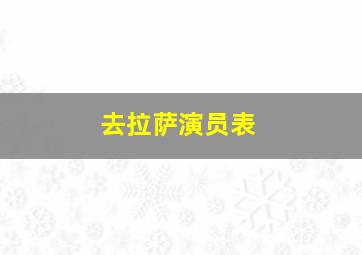 去拉萨演员表