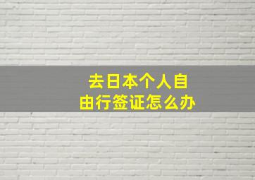 去日本个人自由行签证怎么办