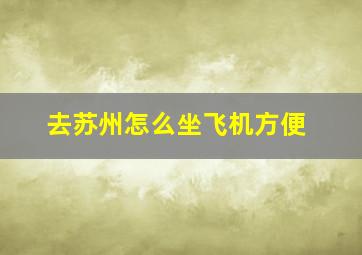 去苏州怎么坐飞机方便