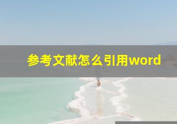 参考文献怎么引用word