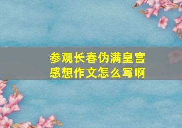 参观长春伪满皇宫感想作文怎么写啊