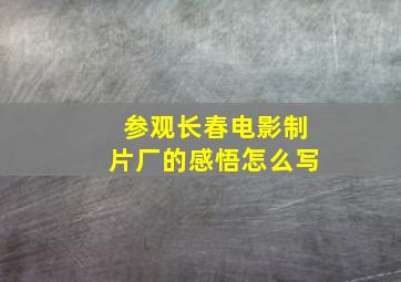 参观长春电影制片厂的感悟怎么写