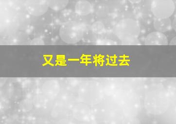 又是一年将过去