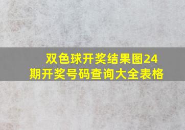 双色球开奖结果图24期开奖号码查询大全表格