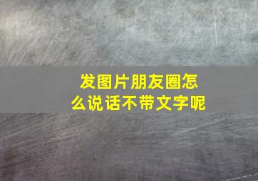 发图片朋友圈怎么说话不带文字呢