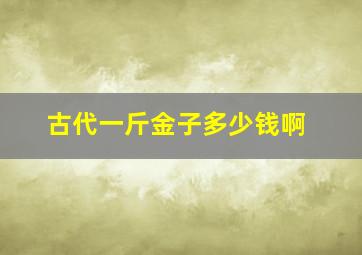 古代一斤金子多少钱啊