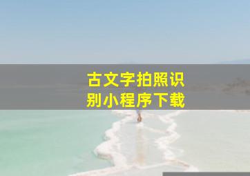 古文字拍照识别小程序下载