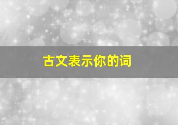 古文表示你的词