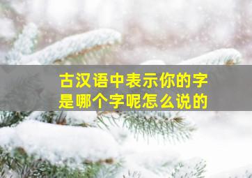 古汉语中表示你的字是哪个字呢怎么说的