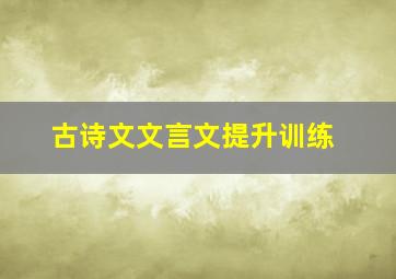 古诗文文言文提升训练