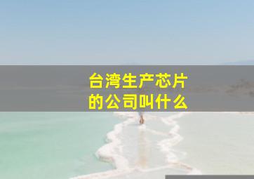 台湾生产芯片的公司叫什么