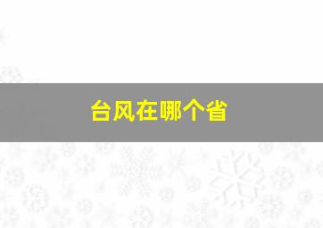 台风在哪个省