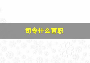 司令什么官职