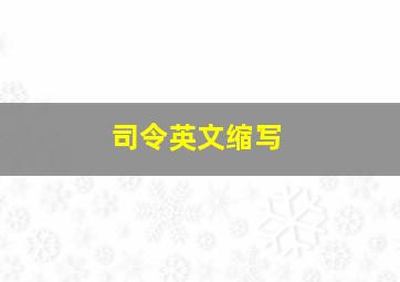 司令英文缩写