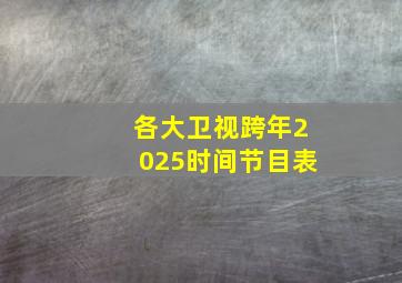 各大卫视跨年2025时间节目表