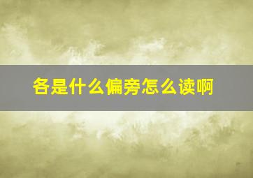 各是什么偏旁怎么读啊