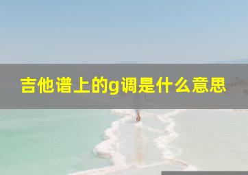 吉他谱上的g调是什么意思